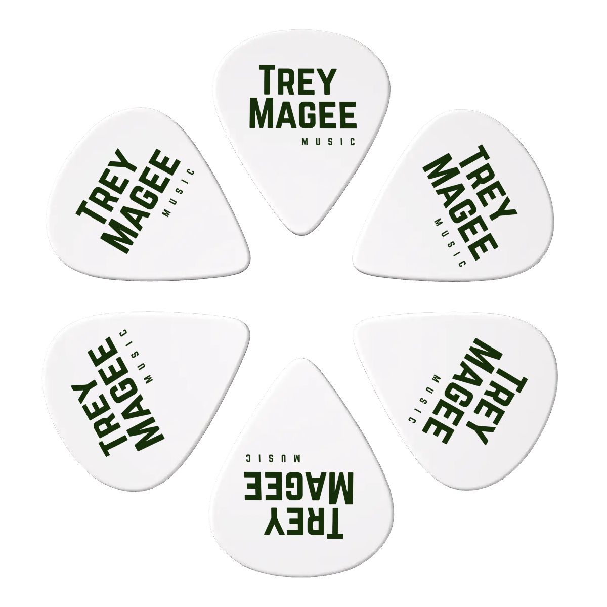 Trey Magee Music Guitar Picks 6 pcs - White/Green