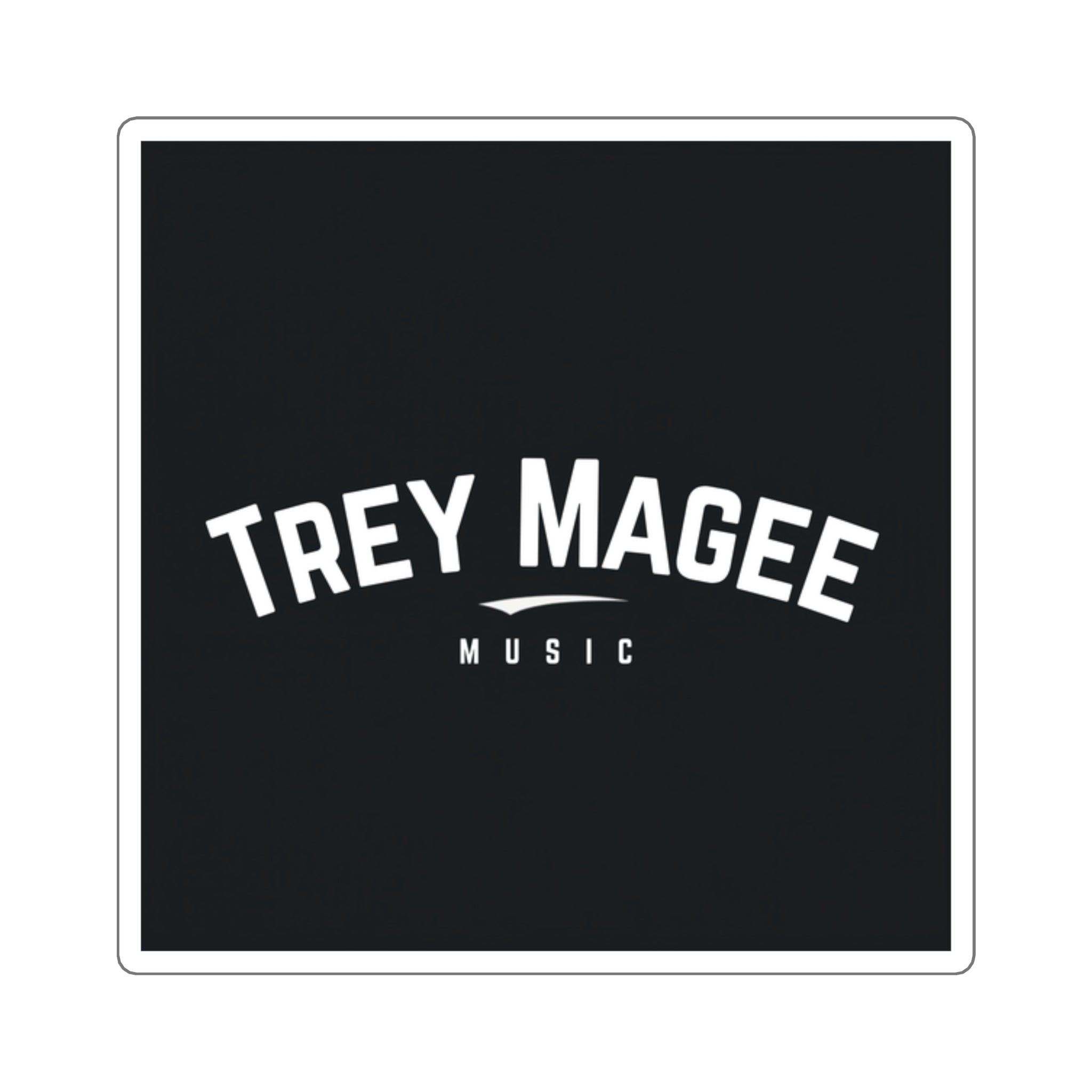 Trey Magee Music Square Sticker — Black Logo Laptop Decal